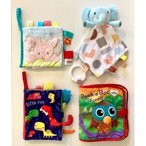 BUNDLE: Cloth books & lovey blanket for infants 3M+